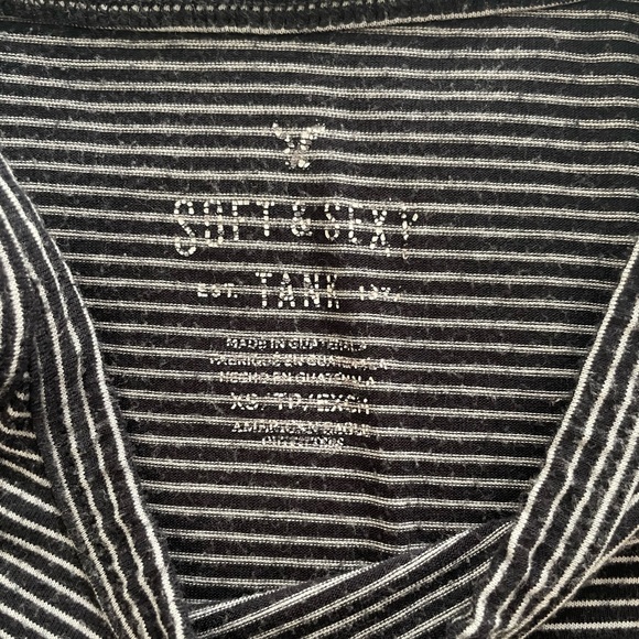 AEO Soft & Sexy Crop Top Black/White Stripe - Picture 4 of 7